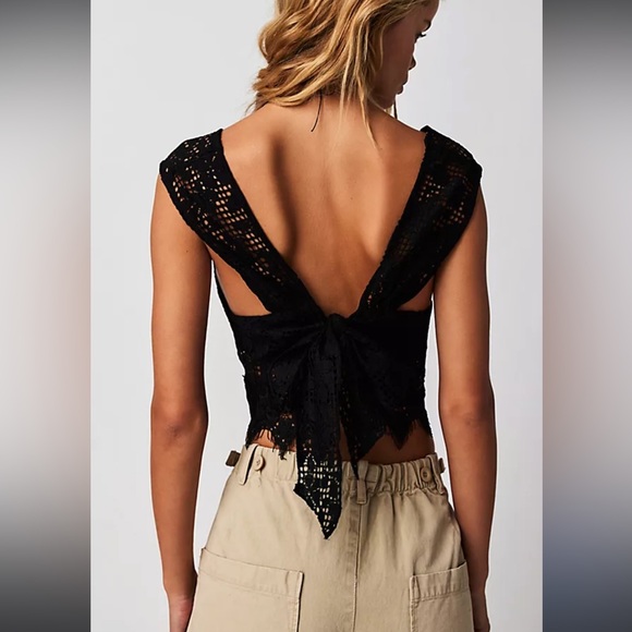 Free People Tops - Free People Lace tie back top size Large